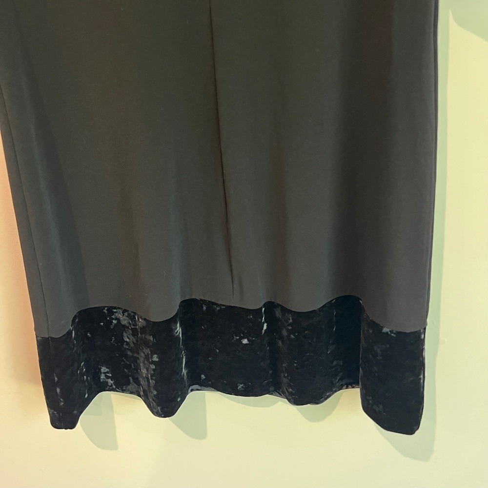 Papillon Blanc Semi Formal Black‎ Cocktail Velvet Trim 3/4 Sleeve Dress - Picture 4 of 9